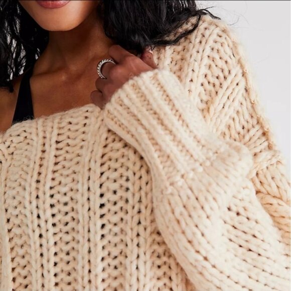 Free People Be There All Over Knit Oversized Comfy Sweater Small - Picture 15 of 16